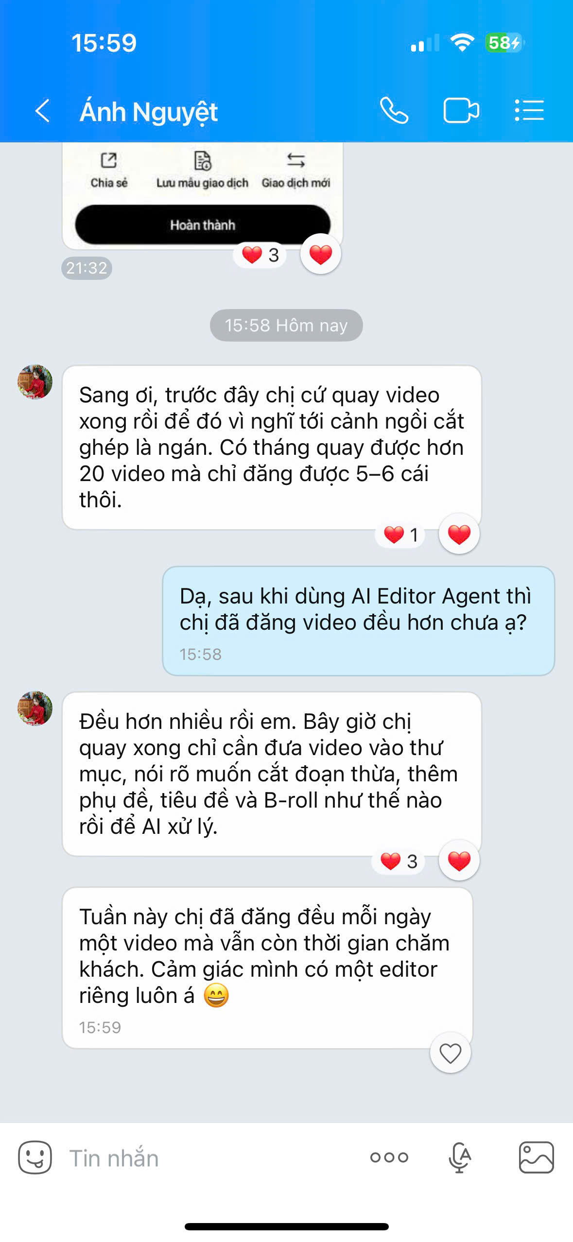 Học viên tiết kiệm thời gian dựng và không còn phải kéo timeline